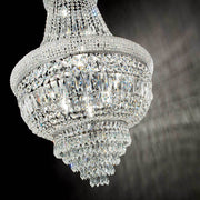 Ideal Lux Imperial Kristall Korblüster Dubai Ø52cm, dimmable 10-light chandelier with sparkling crystals.