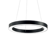 Ideallux ORACLE 60cm black pendant light, LED, aluminum, adjustable height, sleek modern design.