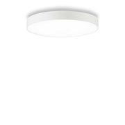 Ideallux Deckenleuchte HALO 45cm 3000K, white aluminum ceiling light, non-dimmable, LED 4050LM, available in 35cm and 60cm sizes.