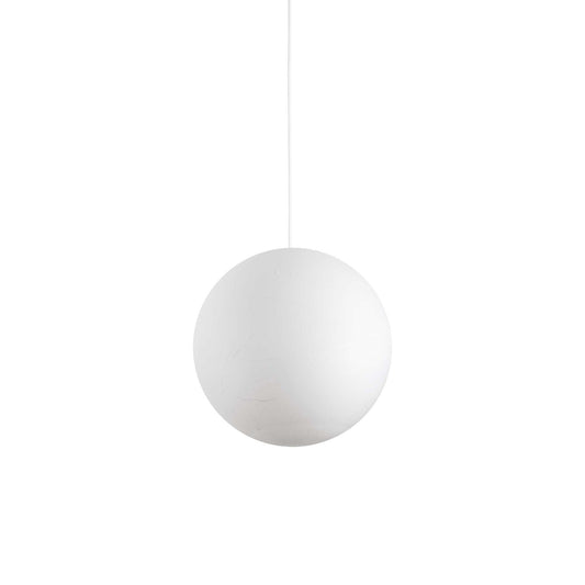 Ideallux Pendelleuchte Carta, 40cm, dimmbar, weiß matt, Polycarbonat mit Papiereffekt, höhenverstellbar für modernes Ambiente.