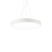 Ideallux HALO 45cm pendant light, white aluminum, LED 4000K, adjustable height, round design