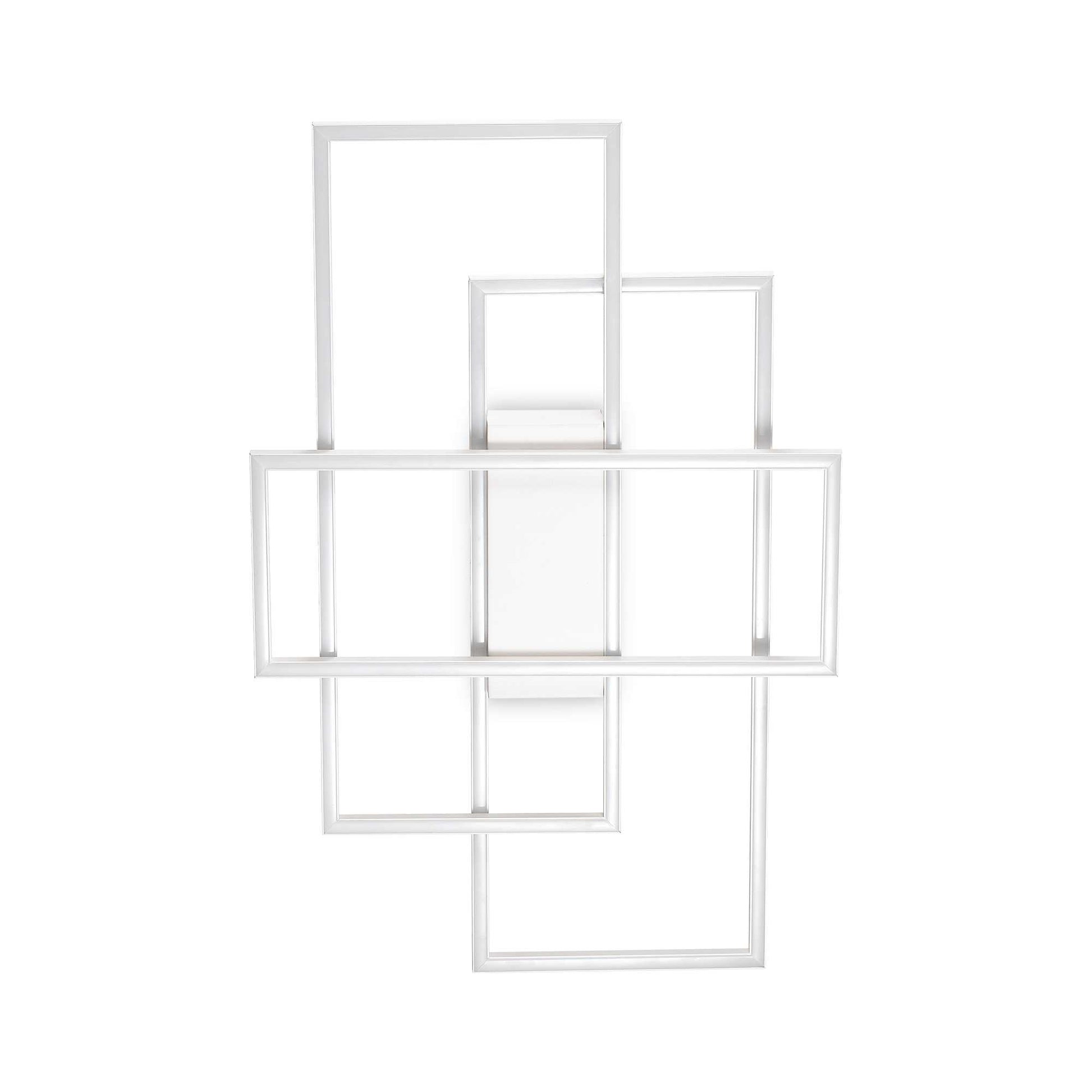 Ideallux RETTANGOLO white ceiling light fixture with geometric design, metal frame, LED lighting, non-dimmable, 62.5x41x6cm.