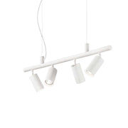 Ideallux DYNAMITE Pendant Light with 4 White Adjustable Fixtures, Metal Frame, GU10 Socket, Powder-Coated, Dimmable