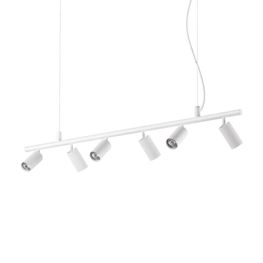 Ideallux DYNAMITE 6-light white pendant lamp, adjustable height, dimmable, metal frame, GU10 sockets, modern design