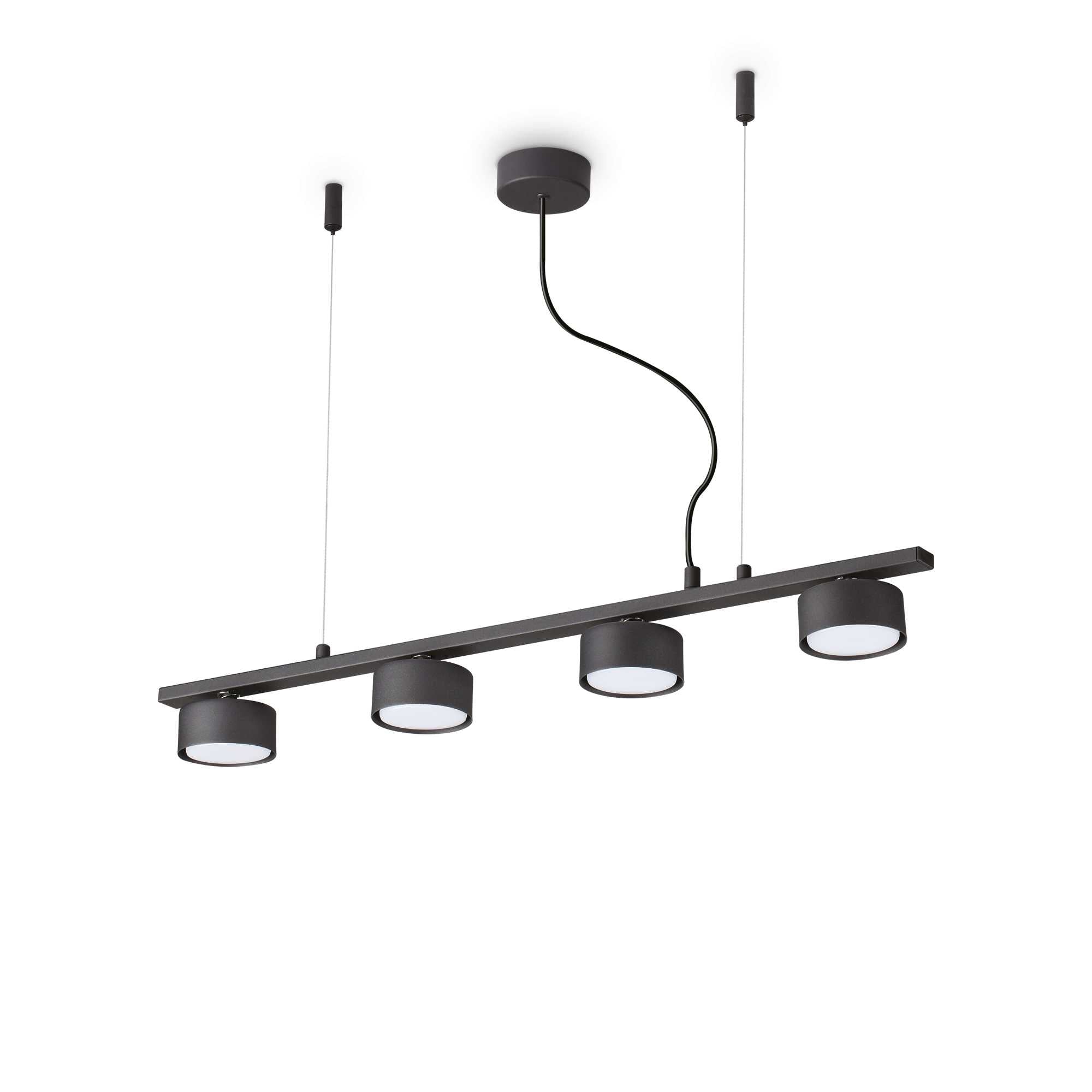 Ideallux MINOR LINEAR 4-flammig pendelleuchte, dimmbar, matt lackiertes Metall, höhenverstellbar, für moderne Beleuchtung