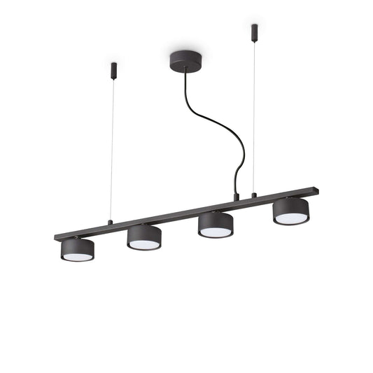 Ideallux MINOR LINEAR 4-flammig pendelleuchte, dimmbar, matt lackiertes Metall, höhenverstellbar, für moderne Beleuchtung