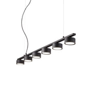 Ideallux Pendelleuchte MINOR LINEAR 6-flammig, dimmbar, matt lackiertes Metall, höhenverstellbar, LED, GX53 Sockel, pulverbeschichtet.