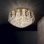 Ideal Lux Kristall Deckenleuchte Magnolia Ø45 in Gold with sparkling crystals, dimmable ceiling light, elegant home decor