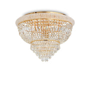 Luxurious KRISTALL DECKENLEUCHTE Dubai chandelier with sparkling crystal accents, gold metal finish, and a stunning room highlight.