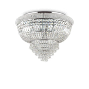 Luxurious Deckenleuchte Dubai with sparkling crystals, chrome finish, dimmable, Ø52cm, 6 lights; ideal for elegant interiors.