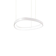 Ideallux Pendelleuchte GEMINI 42cm Weiß, dimmbar LED, höhenverstellbar, modernes Design, 5100LM, idealer Wohn- und Esszimmerleuchte