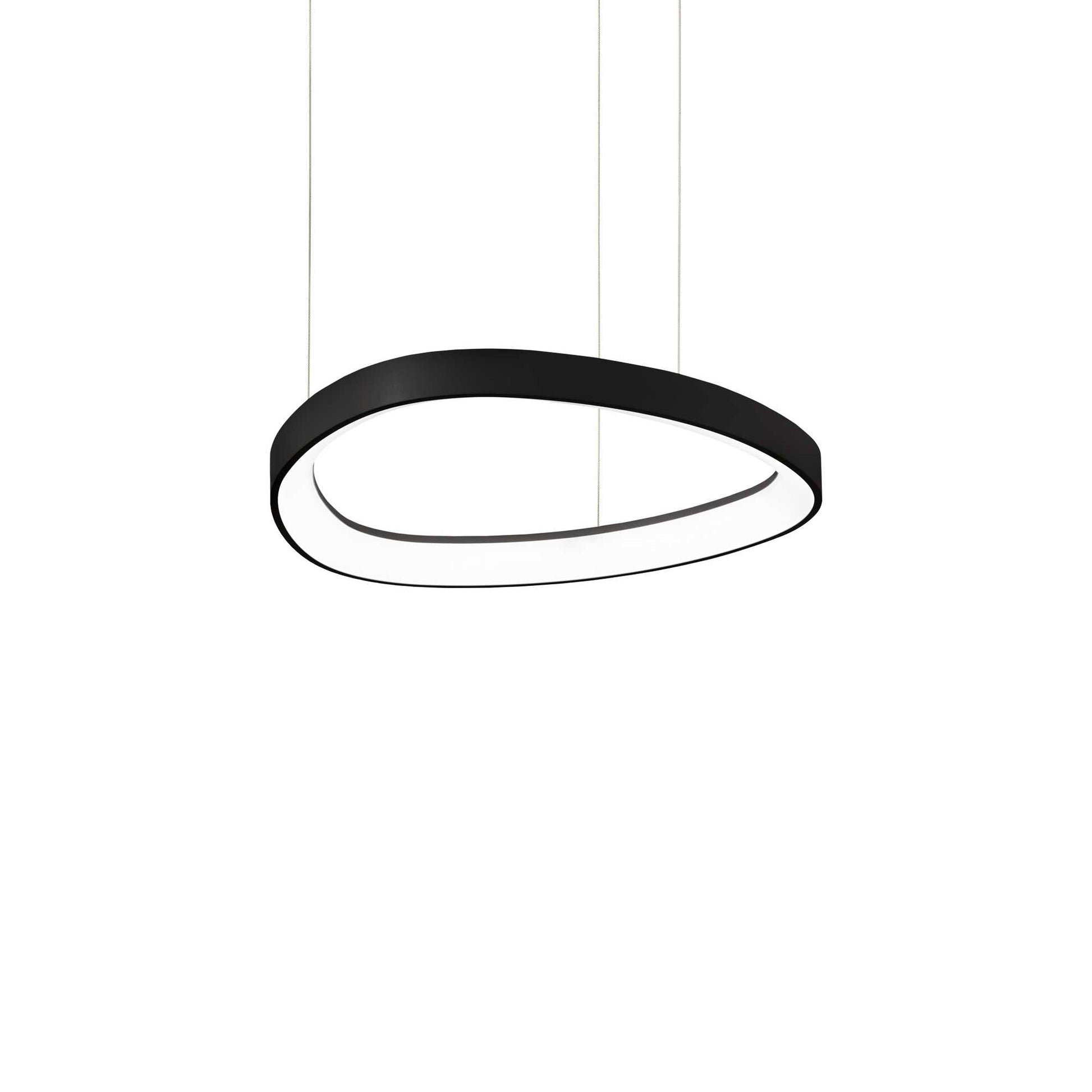 Ideallux Pendelleuchte GEMINI 42cm in Schwarz, modernes Design, LED, dimmbar, 152cm Höhenverstellbar