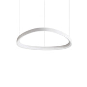 Ideallux GEMINI 61cm white pendant light with LED, modern metal design, adjustable height, 6600LM 3000K, non-dimmable.