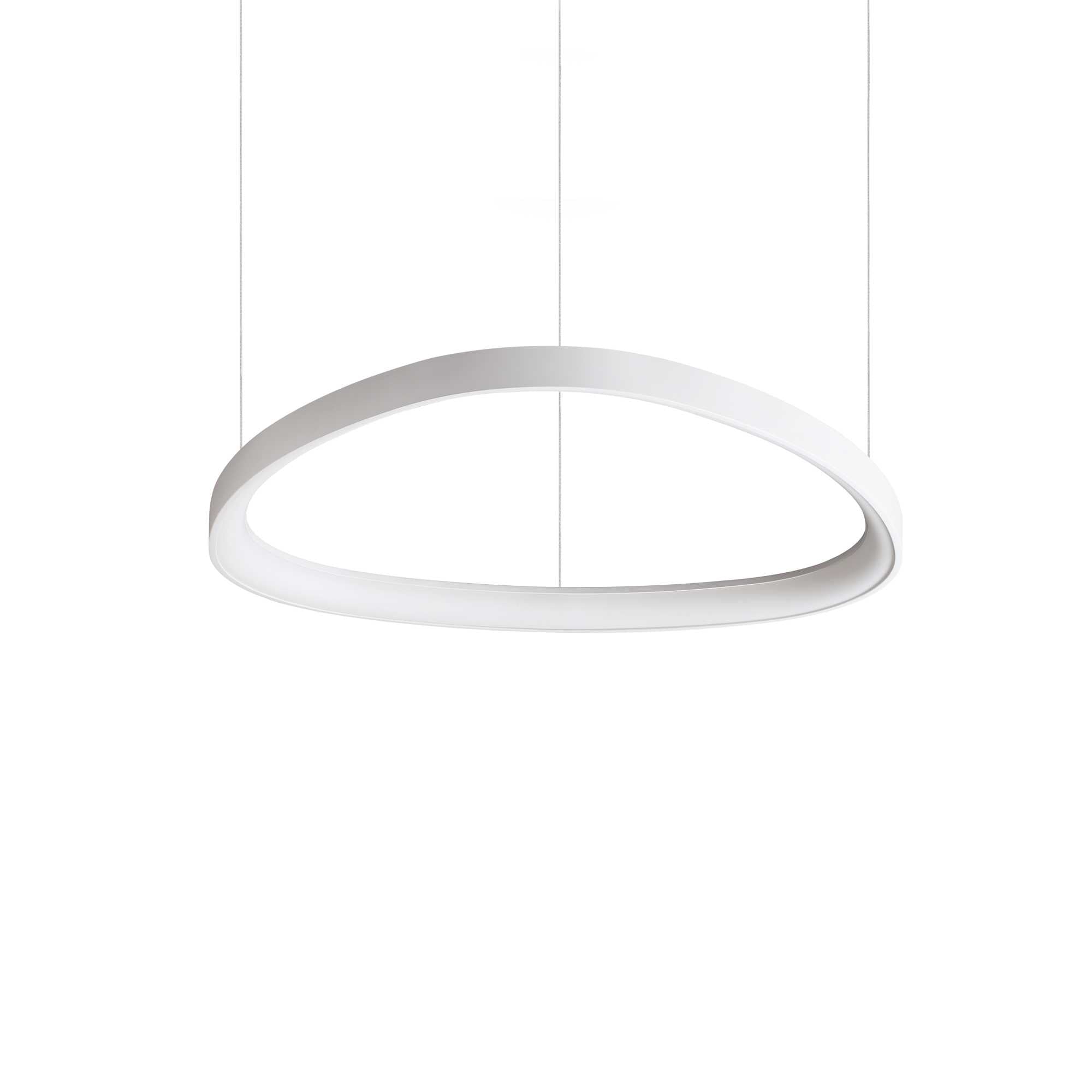Ideallux GEMINI 61cm white pendant light with LED, modern metal design, adjustable height, 6600LM 3000K, non-dimmable.