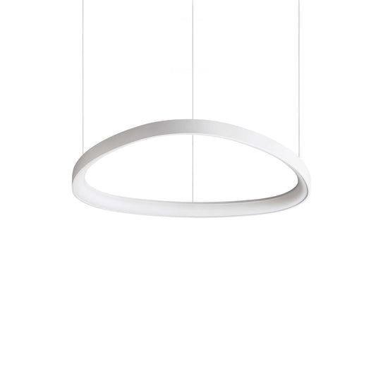Ideallux GEMINI 61cm white pendant light with LED, modern metal design, adjustable height, 6600LM 3000K, non-dimmable.