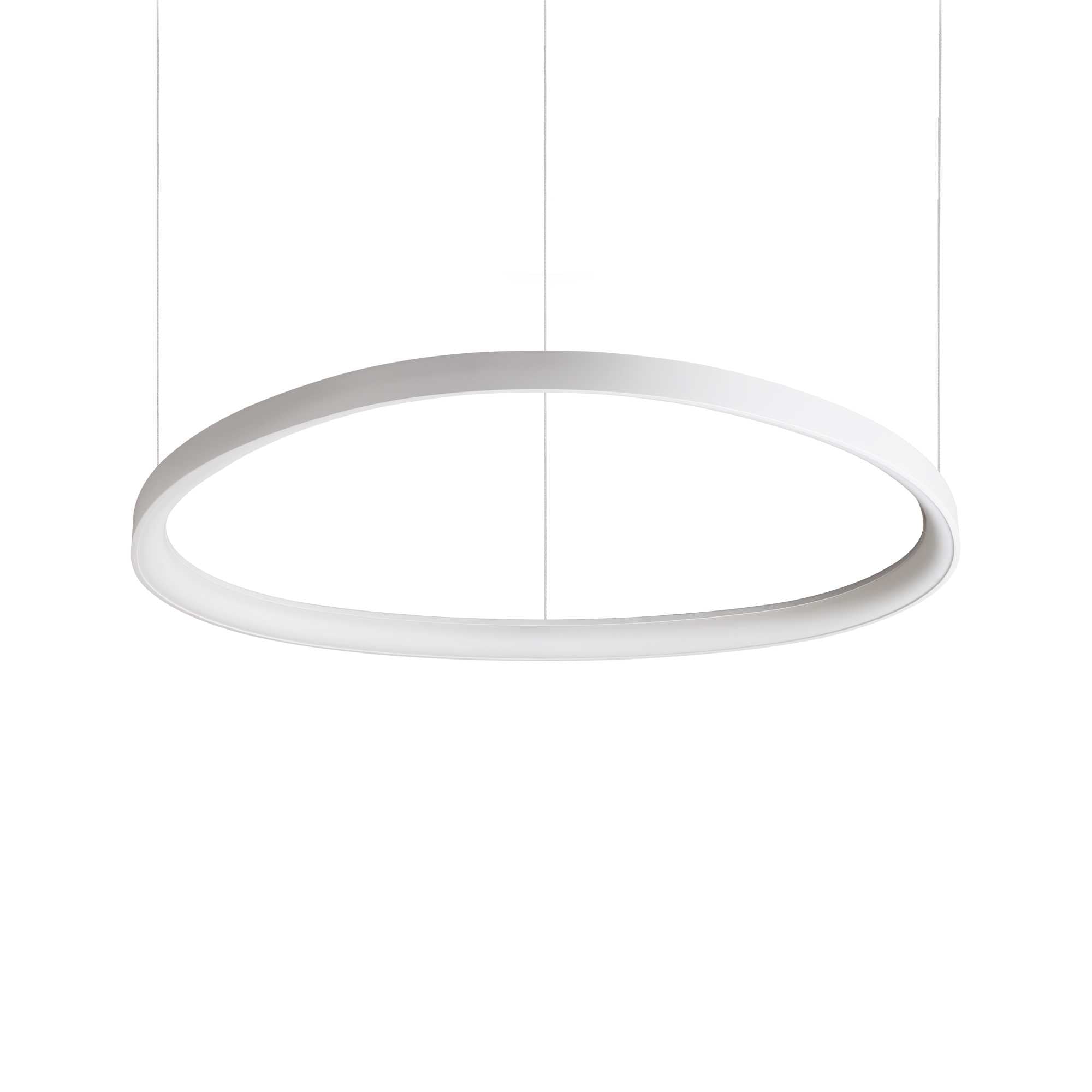 Ideallux Pendelleuchte GEMINI 81cm in weiß, moderne LED Hängelampe, verstellbare Höhe bis 180cm, Ø81cm, nicht dimmbar