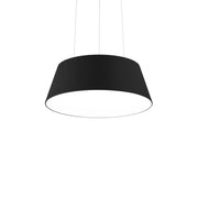 Ideallux Pendelleuchte CLOE with black metal shade and opal polycarbonate diffuser, adjustable height, Ø45cm.