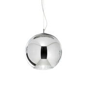 Ideallux Pendelleuchte NEMO 30cm Silber, dimmbare Deckenlampe, geblasenes Glas, E27 Sockel, modernes Design, einflammig, höhenverstellbar