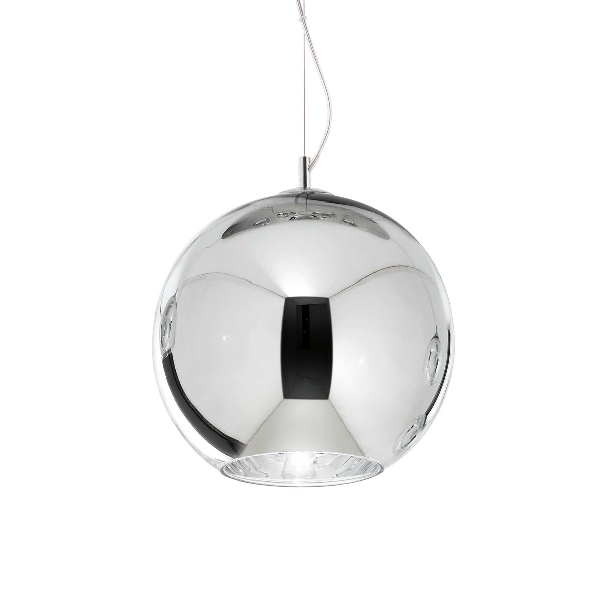 Ideallux Pendelleuchte NEMO 40cm Silber, dimmbar, geblasenes Glas, einstellbare Höhe, E27 Fassung, modernes Design