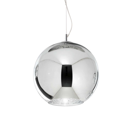 Ideallux Pendelleuchte NEMO 40cm Silber, dimmbar, geblasenes Glas, einstellbare Höhe, E27 Fassung, modernes Design