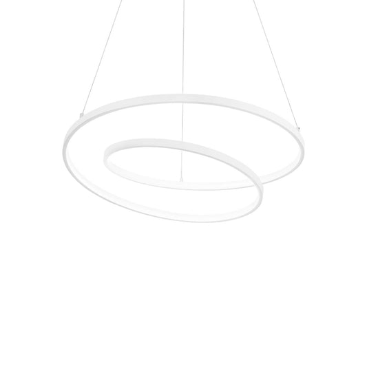 Ideallux Pendelleuchte OZ 60cm Weiß, LED-Leuchte, modernes Design, aus pulverlackiertem Metall.