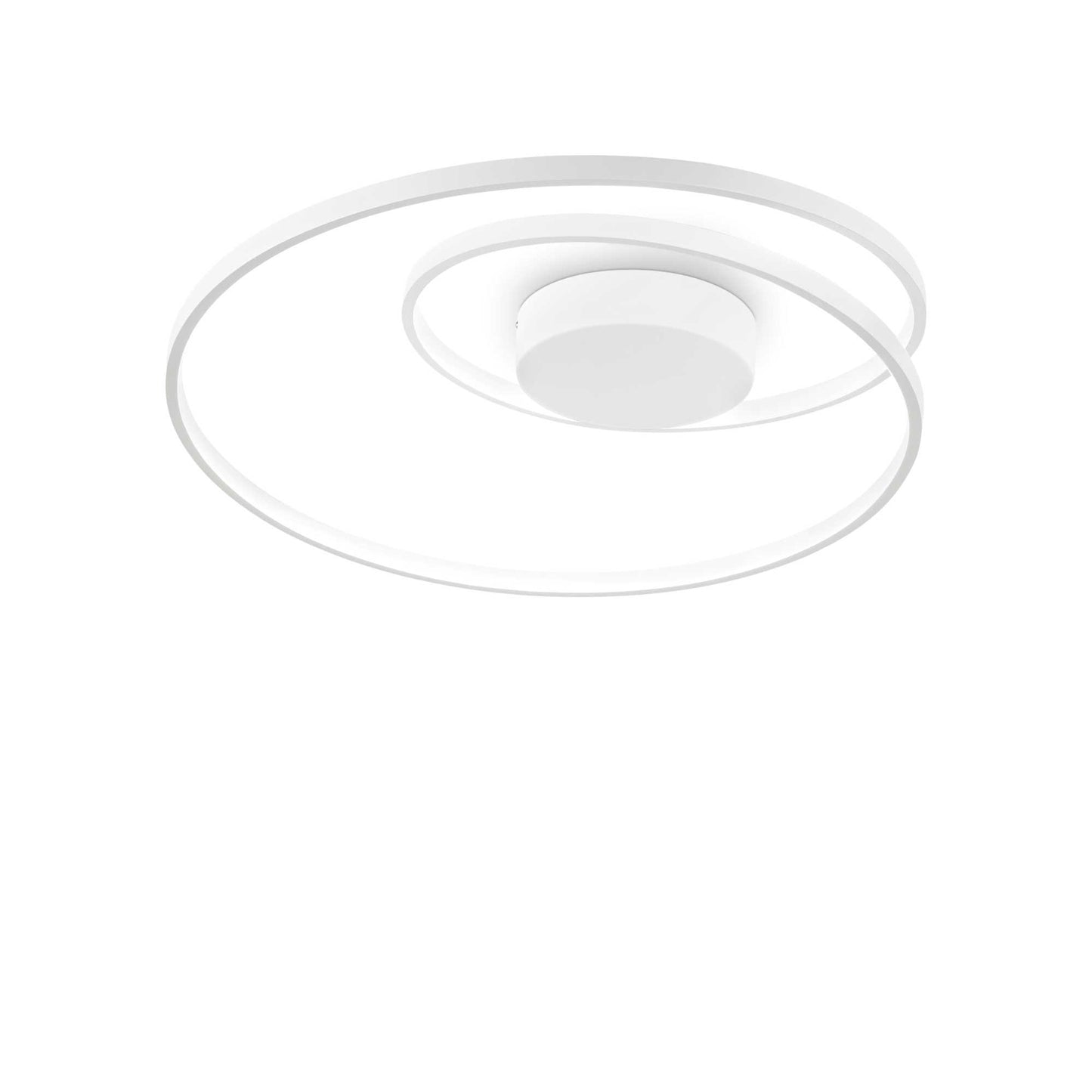 Ideallux Deckenleuchte Weis, LED ceiling light, white metal, diameter 60cm, energy-efficient lighting fixture.
