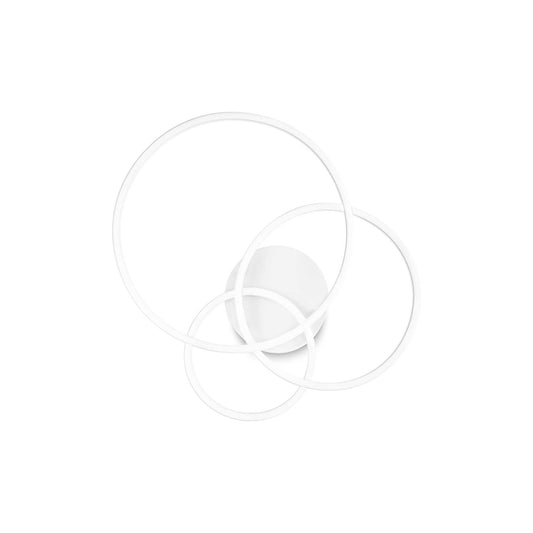 Ideallux Deckenleuchte CERCHIO weiss, LED, mattweiß Metall, opalfarbener Diffusor, moderne Deckenleuchte mit direkter Lichtabgabe