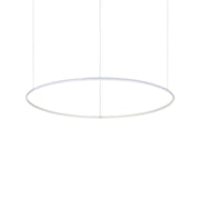 Ideallux Pendelleuchte HULAHOOP 100cm, weißer pulverbeschichteter Metallrahmen, LED, höhenverstellbar, Durchmesser Ø100cm.