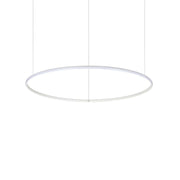 Ideallux HULAHOOP 81cm white metal pendant light with LED, non-dimmable, adjustable height up to 212cm, Ø81cm, opal rubber diffuser.