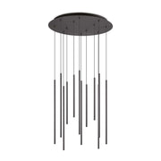 Ideallux FILO 12-pendant light, black, adjustable height, powder-coated metal, modern LED chandelier