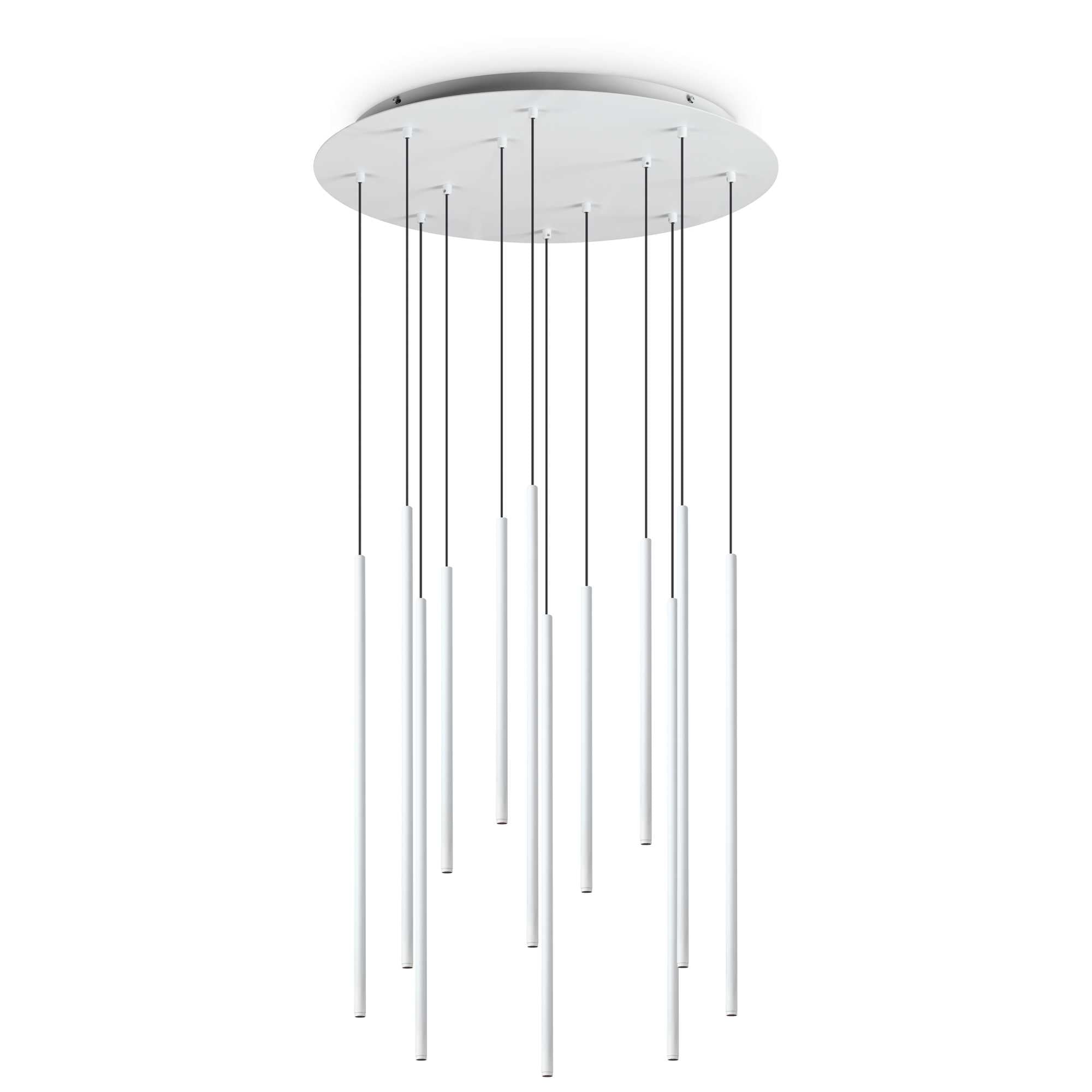 Ideallux Pendelleuchte FILO 12 in Weiß, moderne LED Hängelampe aus pulverbeschichtetem Metall, nicht dimmbar, höhenverstellbar.