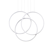 Ideallux Pendelleuchte CERCHIO in weiß, modernes LED-Hängelicht aus Metall, höhenverstellbar, energieeffizient, minimalistisches Design
