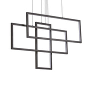 Ideallux Pendelleuchte RETTANGOLO schwarz, mattes schwarzes Metall, modernes Design, höhenverstellbar, LED 10700LM 3000K