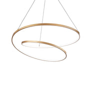 Elegant Ideallux OZ 80cm gold pendant light with spiral design, featuring a sleek metal finish and LED illumination.