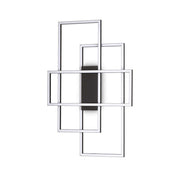 Ideallux Deckenleuchte RETTANGOLO schwarz, dimmbar, matt schwarz Metall, opal Kunststoffdiffusor, 62.5x41cm, LED 3000K, modernes Design