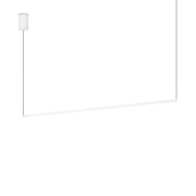 Ideallux ESSENCE white aluminum pendant light with adjustable height, LED 2650LM 3000K, modern minimalist design.