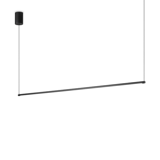 Ideallux black pendulum lamp ESSENCE with adjustable height, LED light, and sleek black aluminum design.