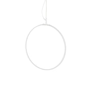 Ideallux Pendelleuchte Circus 44cm in Weiß, pulverbeschichtetes Metall, LED 3250LM 3000K, verstellbares Seil, moderner Hängelampe