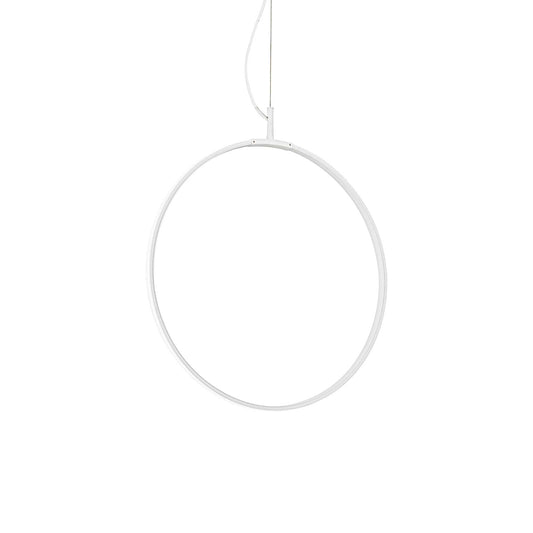 Ideallux Pendelleuchte Circus 44cm in Weiß, pulverbeschichtetes Metall, LED 3250LM 3000K, verstellbares Seil, moderner Hängelampe