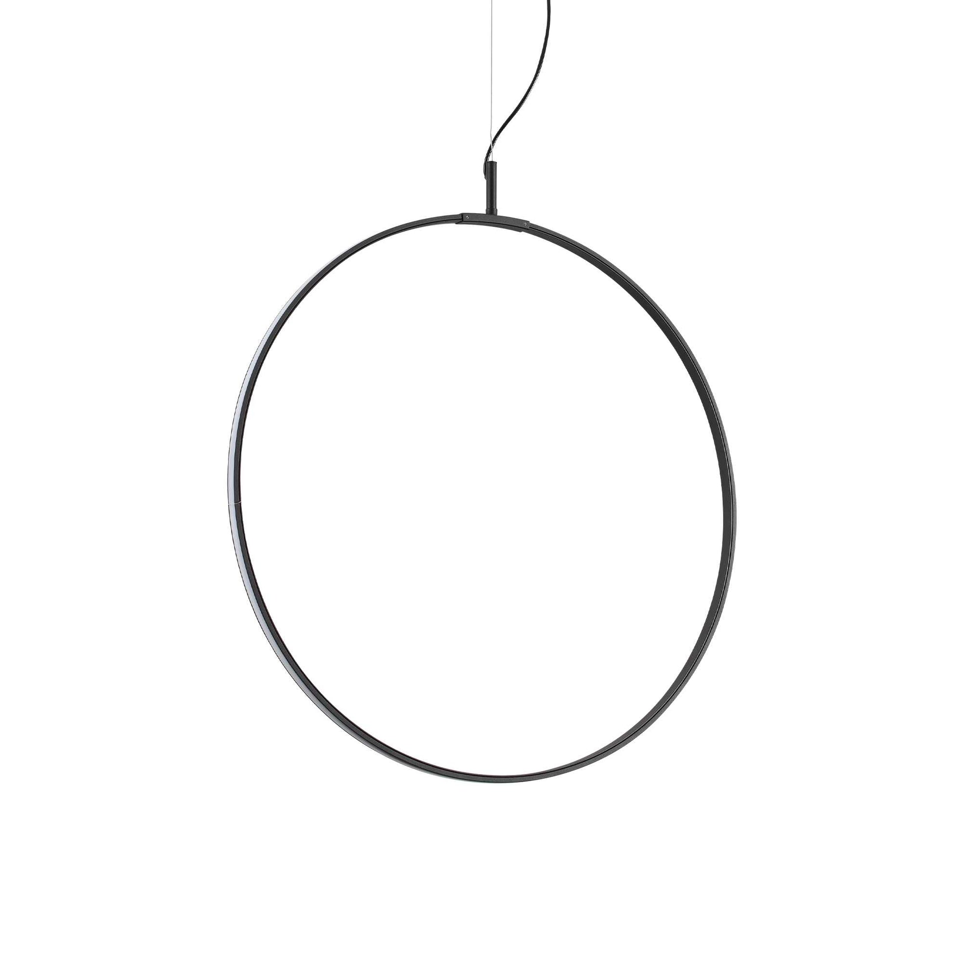 Ideallux Pendelleuchte Circus 60cm Schwarz, minimalistisches Design aus Metall und Polycarbonat für moderne Innenräume.