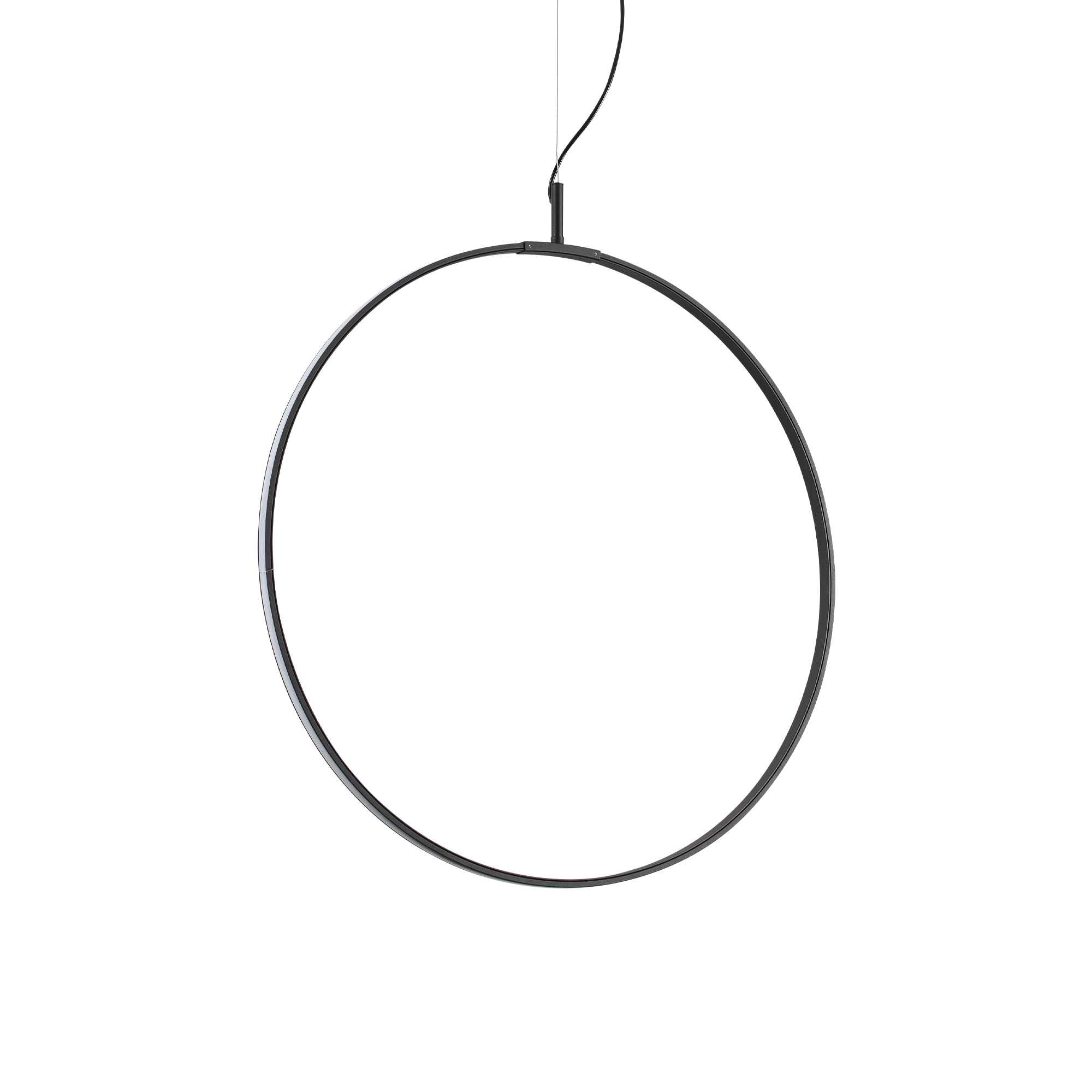 Ideallux Pendelleuchte Circus 60cm Schwarz, minimalistisches Design aus Metall und Polycarbonat für moderne Innenräume.
