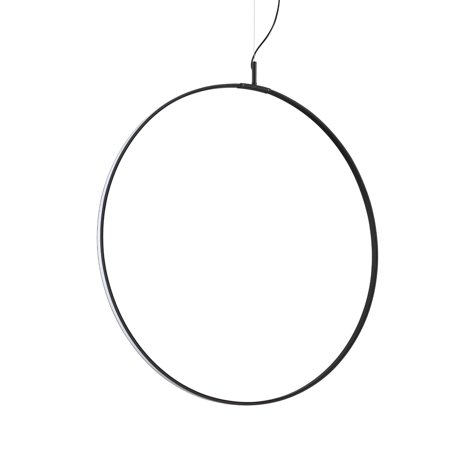 Ideallux Pendelleuchte Circus 74cm Schwarz, dimmable LED hanging light with metal and polycarbonate design, adjustable height.