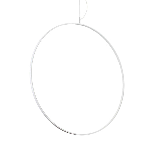 Ideallux Pendelleuchte Circus 90cm Weiß, minimalistisches Design, aus Metall und Polycarbonat, für moderne Innenräume