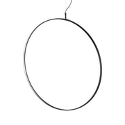 Ideallux Pendelleuchte Circus 90cm in Schwarz, kreisförmige LED-Leuchte, höhenverstellbar mit pulverbeschichtetem Metallrahmen.