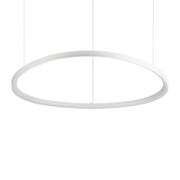Ideallux Pendelleuchte GEMINI 105cm Weiß, pulverbeschichtetes Metall, LED 10000LM, höhenverstellbar, modern und elegant Design