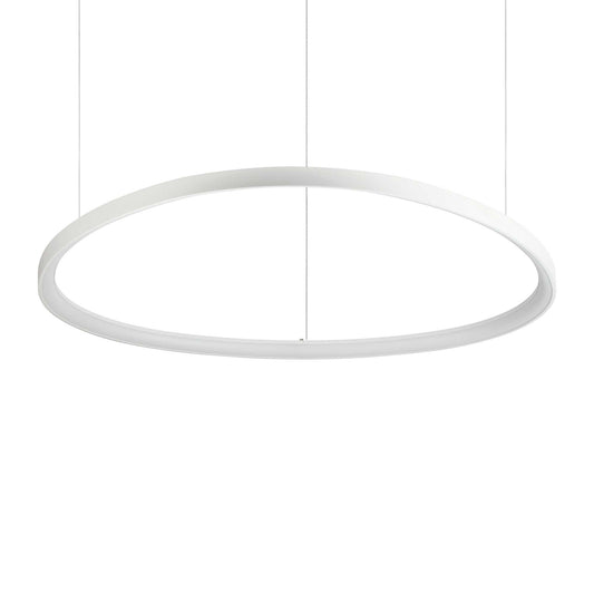 Ideallux Pendelleuchte GEMINI 105cm Weiß, pulverbeschichtetes Metall, LED 10000LM, höhenverstellbar, modern und elegant Design
