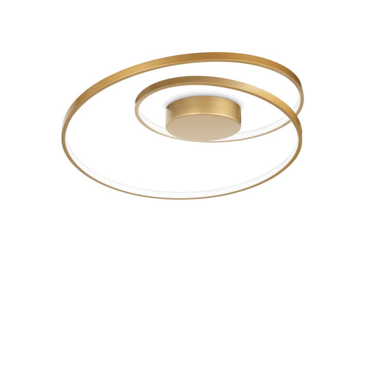 Ideallux Deckenleuchte Gold DALI, dimmable gold ceiling light with metal frame and LED light, 60cm diameter, modern design