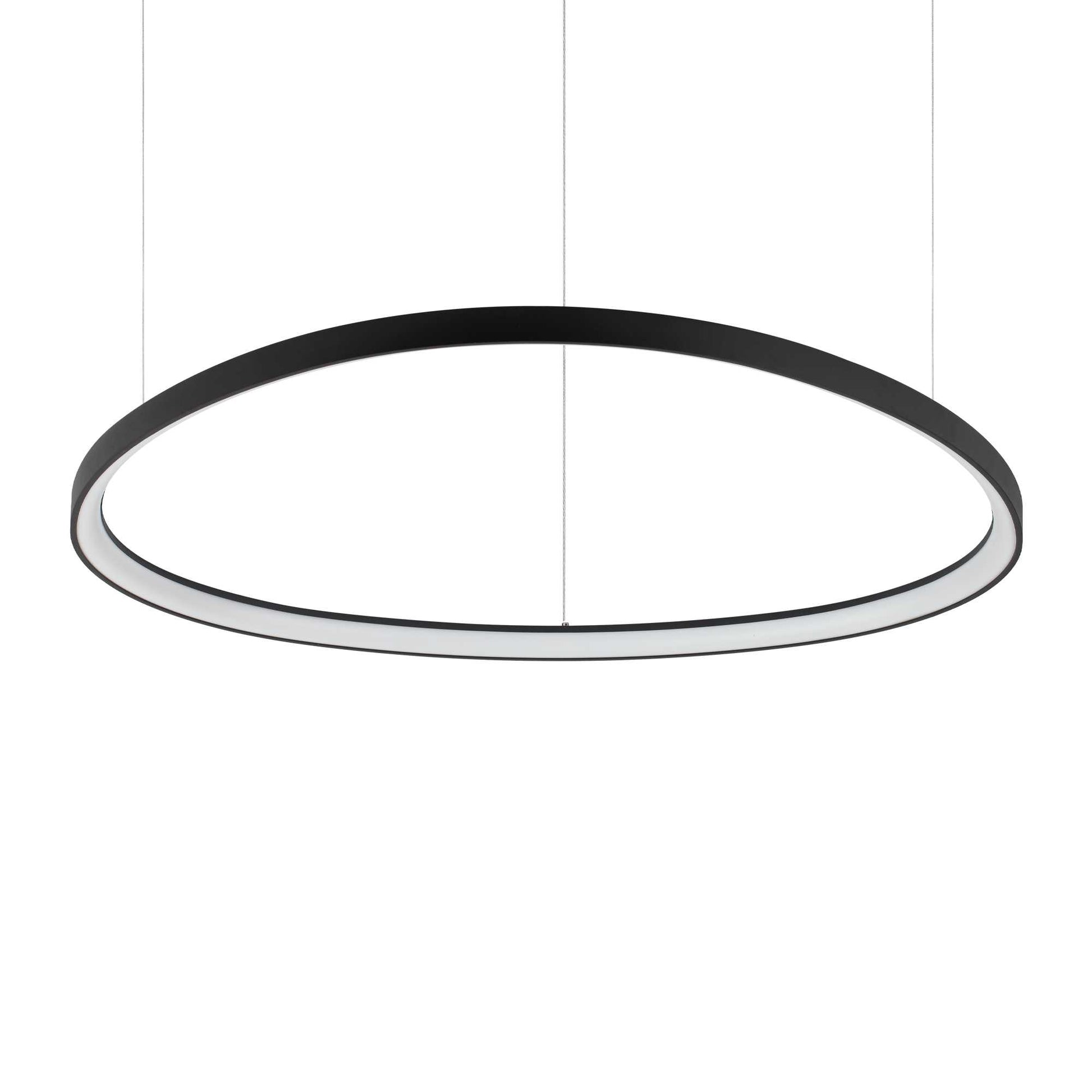 Modern black Ideallux Gemini pendant light, 105cm, featuring dimmable LED and adjustable height, ideal for contemporary interiors.