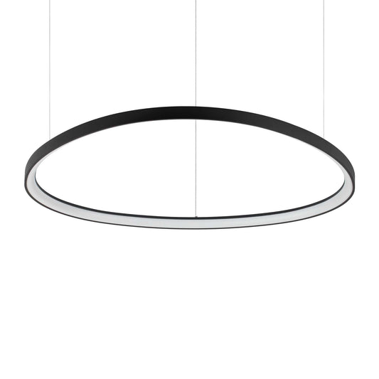 Modern black Ideallux Gemini pendant light, 105cm, featuring dimmable LED and adjustable height, ideal for contemporary interiors.