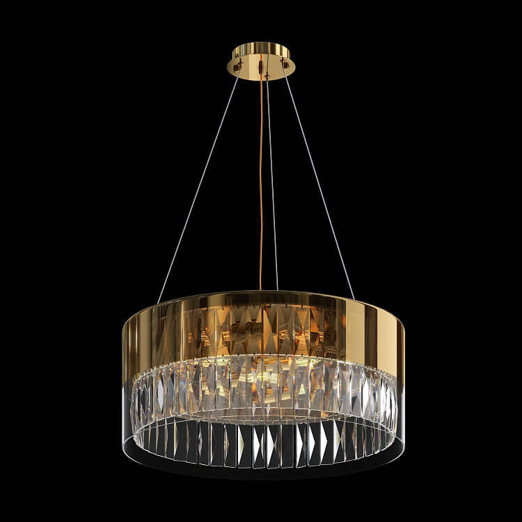 Maytoni Kristall Hängeleuchte Pendelleuchte Wonderland in Gold and Glass with Crystal Accents, 40cm Diameter